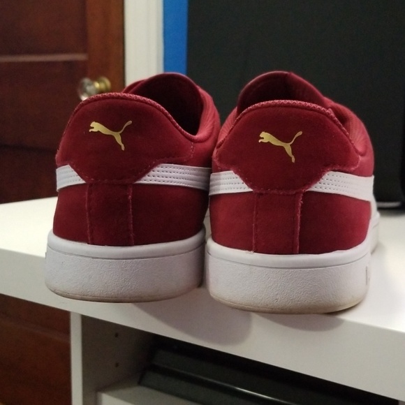 Puma Red Suede Classic+ Sneakers Size 11 - Picture 3 of 4